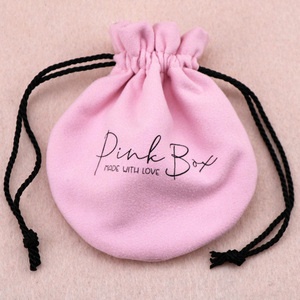 Bolsa de Embalaje de Joyería de Gamuza con Cordón Personalizada, Bolsa de Regalo de Terciopelo Rosa Bebé Pequeña con Logotipo, Bolsa de Joyería - Product Image 5