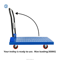 Carretilla de Plataforma Plegable de Plástico Resistente, Carrito de Mano