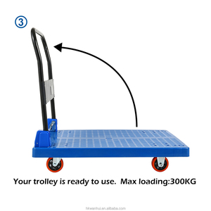 Plastic Heavy Duty <b>Foldable</b> Flat Platform Hand Push Truck <b>Trolley</b> Carts - Product Image 6
