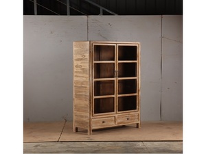 Vitrine d'exposition haut de gamme en bois massif avec portes en verre transparent et artisanat de qualité supérieure - Product Image 2
