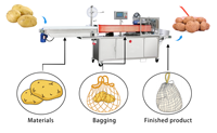 Hochgeschwindigkeits-Netzbeutel-Verpackungsmaschine mit 50 Beuteln/Min, Horizontaler Netzbeutel-Clipper für 1kg Tomaten, Edelstahl mit PLC-Steuerung