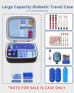 Étui de voyage rigide en EVA, organiseur portable pour diabétiques, kit de bandelettes de test de glycémie, stylos à insuline, flacons - Product Image 2