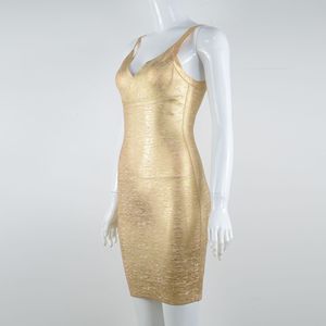 Abiti da donna di alta qualità in <span class=keywords><strong>oro</strong></span> aderente <span class=keywords><strong>Mini</strong></span> <span class=keywords><strong>abito</strong></span> fasciante da donna con spalline sottili scollo a V profondo <span class=keywords><strong>abito</strong></span> da sera <span class=keywords><strong>abito</strong></span> da Cocktail - Product Image 5
