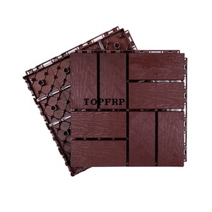 Waterproof <b>Plastic</b> Flooring Interlocking Wood Grain Deck <b>Tiles</b> - Product Image 3
