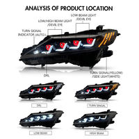 Faros Delanteros LED RGB Red Demon Eye Quad Projector para Toyota Camry 2018-2023, DRL, Señal de Giro Secuencial, Plug-and-Play