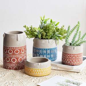 <span class=keywords><strong>Vasi</strong></span> Fioriera di <span class=keywords><strong>cemento</strong></span> per le Piante Moderna Indoor Outdoor Testa Fioriera Viso Vaso Statua Pianta <span class=keywords><strong>cemento</strong></span> Vaso per La Decorazione Domestica - Product Image 5