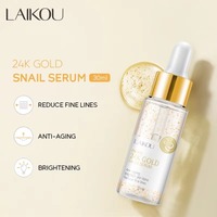 Sérum facial à l'essence d'escargot doré 24 carats OEM/ODM, unifie le teint, lisse les rides, sérum facial à l'escargot doré 24 carats