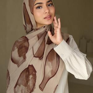 Luxurious 4-Season Muslim Modal Hijab Custom Logo Print Customizable Modest Soft Durable Comfortable Elegant - Product Image 1