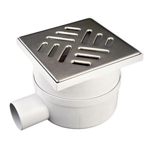 Coperchio per Tombino con Scarico Laterale Telescopico, Griglia in Acciaio Inox 15x15 cm - Scarico 50 mm - Product Image 2