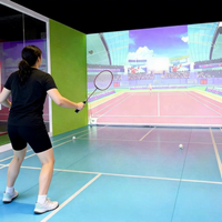Salle de jeu de simulation de badminton numérique AR/MR pour une personne, avec structure métallique, pour usage en parc d'attractions