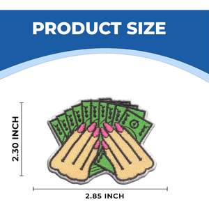 Parche Bordado de Fieltro DigitEMB Money Hands, Aplique Termoadhesivo para Chaquetas, Mochilas, Jeans, Sombreros, Ropa DIY, 2.85 X 2.30 Pulgadas - Product Image 4
