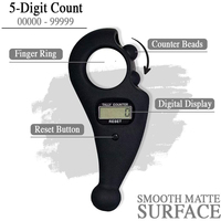 Perles rotatives Compteur numérique islamique Compteur de doigts Compteur avec lumière LED Matériau mat