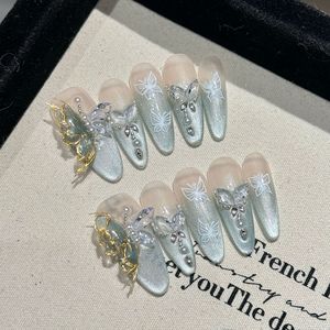 <span class=keywords><strong>Uñas</strong></span> Postizas Acrílicas Hechas a Mano al por Mayor, Diseño de Mariposa Oscura Resistente para <span class=keywords><strong>Uñas</strong></span> Artificiales - Product Image 2