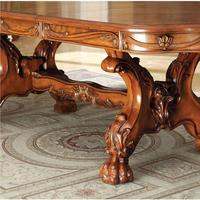 Ensemble de meubles de salle à manger de style européen antique en bois de hêtre massif brun, table à manger classique pour hôtel et villa