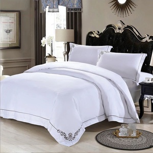Chất Lượng Cao Soild Thêu Tấm Bông Bộ 4 Miếng Hoặc Có Thể được Tùy Chỉnh Comforter Bộ Đồ Giường Sang Trọng - Product Image 3