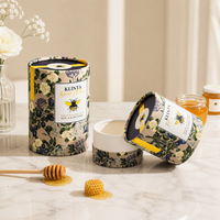 Boîte en papier kraft cylindrique à bords roulés sur mesure pour l'emballage de miel, de poudre nutritionnelle, de thé, de café et d'aliments