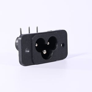 Conector de Alimentación IEC C6 Tipo Mickey Mouse, Montaje en Panel con Orejetas de Fijación, Negro, 2.5A 250V~ CA - Product Image 4