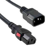 Câble d'alimentation verrouillable C13 vers C14 14AWG 15A / Câble d'extension IEC320 à verrouillage automatique / Câble de raccordement sécurisé pour PDU de centre de données et rack de serveurs