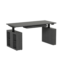 Bureau d'ordinateur électrique réglable en hauteur, table d'étude en noyer pour la maison, bureau moderne de luxe léger avec fonction prise électrique