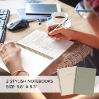 Cuaderno de tapa dura A5 con costuras, rayado, para estudio bíblico, diario, con páginas rayadas, para oficina, escuela, bonito y estético, set de regalo
