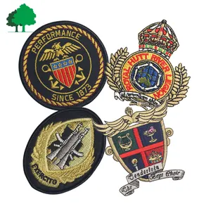 Embroidery Patch Direct Factory Sale High Quality Cheaper Embroidery Custom Metal Thread Security Uniform Embroidery Patch