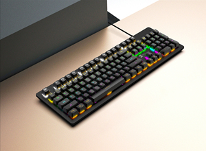 Clavier de jeu mécanique filaire ergonomique RVB à touches complètes, idéal pour les joueurs sur PC, accepte la personnalisation du logo OEM - Product Image 6