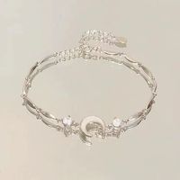 Rosa Zirkon Kirschblüte Bogen Armband Frauen ins Nische Licht Luxus Temperament hochwertige Freundin Schmuck Gezeiten Armbänder