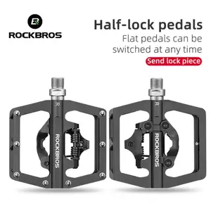 Bicycle Lock Pedals Mtb Bike Aluminum Alloy Sealed Bearing Half Lock Bike Pedals