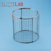Panier en fil d'acier inoxydable avec poignée en fil métallique pour autoclave, panier de stérilisation de laboratoire