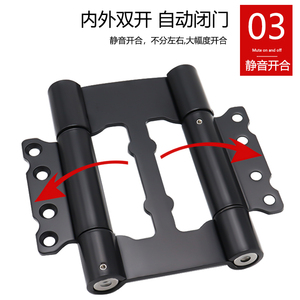 Stainless Steel <b>Spring</b> Hinge Double Sided Buffer Automatic Closing Inward Outward Opening <b>Door</b> Hinge 4 5cm Thick - Product Image 4