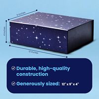 Boîte cadeau bleue avec couvercle-Boîte cadeau magnétique-Boîtes-cadeaux Galaxy pour cadeaux d'anniversaire Noël-Grandes nuits étoilées rectangulaires