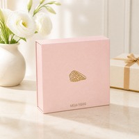 Caja de Regalo Magnética Rígida Cuadrada Personalizada, Color Rosa Mate con Lámina Dorada, Embalaje de Lujo para Joyería, Cuidado de la Piel y Cosméticos OEM
