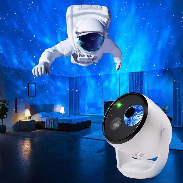 4K Glasses-Free 3D Holographic Star Projector Night Light Modern 65 Themes Nebula Bedroom Bathroom Halloween Christmas LED ABS