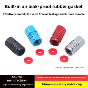 Tapa hexagonal universal de aluminio para vástago de neumático automotriz con tubo interior y sello de goma, producto de válvula de vacío - Product Image 2