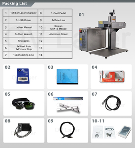 Machine de gravure laser à fibre JPT Mopa M7 2.5D jusqu'à 200W, refroidissement par air, pour usage domestique, pour la gravure de métaux, de pièces de monnaie et de bijoux - Product Image 2