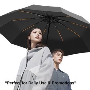 Parapluie publicitaire pliant personnalisé, entièrement automatique, 20 baleines, en caoutchouc noir, anti-UV, pour l'approvisionnement transfrontalier - Product Image 4