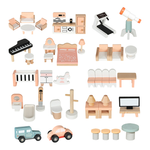 2024 muebles nuevos juguetes <span class=keywords><strong>de</strong></span> madera Petend Play Game Kids Big Wooden Doll House para niños - Product Image 6