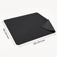 Tapis de sol pour cage à oiseaux 600D Oxford PVC hydrofuge, solide, antidérapant, anti-salissure, 122x91.4cm, noir, pliable, portable