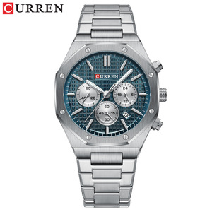 Montre à quartz pour homme, prix d'usine, bracelet en acier inoxydable original, lumineuse, sportive, luxe, cadran en verre 43 mm - Product Image 4