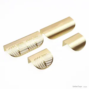 CUCA New Chinese Luxury Leaf Brass Handle Pure Copper Bathroom Hardware