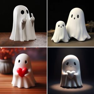 Ornements mignons en résine fantôme et doigt d'honneur, décorations de fête d'Halloween écologiques et neuves - Product Image 2