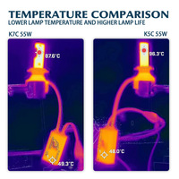Lampe LED K7c 6000k H7 H4 H11 3 tubes en cuivre LED