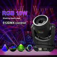 Luz Láser de 10W a Todo Color en Oferta, Cabezal Móvil con Animación, Iluminación Láser 3D con ILDA, Luz de Escenario para Discoteca con Control por Voz