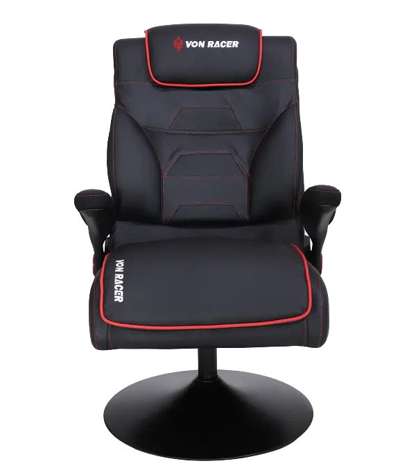 VANBOW HT-1012 BLK/RED Music GAMING Gamer Chair with Bass Speakers Modern E-Sports