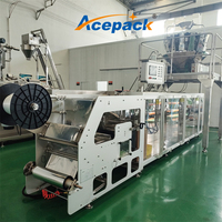 Machine d'emballage horizontale FFS pour noix et fruits secs, avec sachets Doypack à fermeture éclair, à fond plat, formables, remplissables et scellables