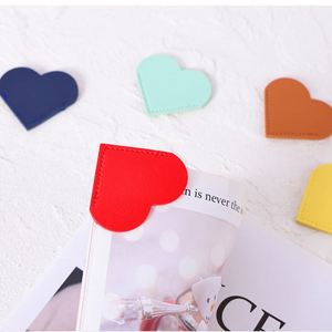 Wholesale PU Leather Heart <b>Bookmarks</b> Corner Colorful Page Book Marks for Women Cute Leather <b>Bookmark</b> for Readers - Product Image 4