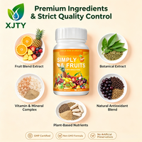 XJTY Nature Assortiment Fruit & Groente Capsules |   Voedingsvezel supplement |   Plantaardig en vezelrijk |   Volwassenen |   Bevordert de spijsvertering