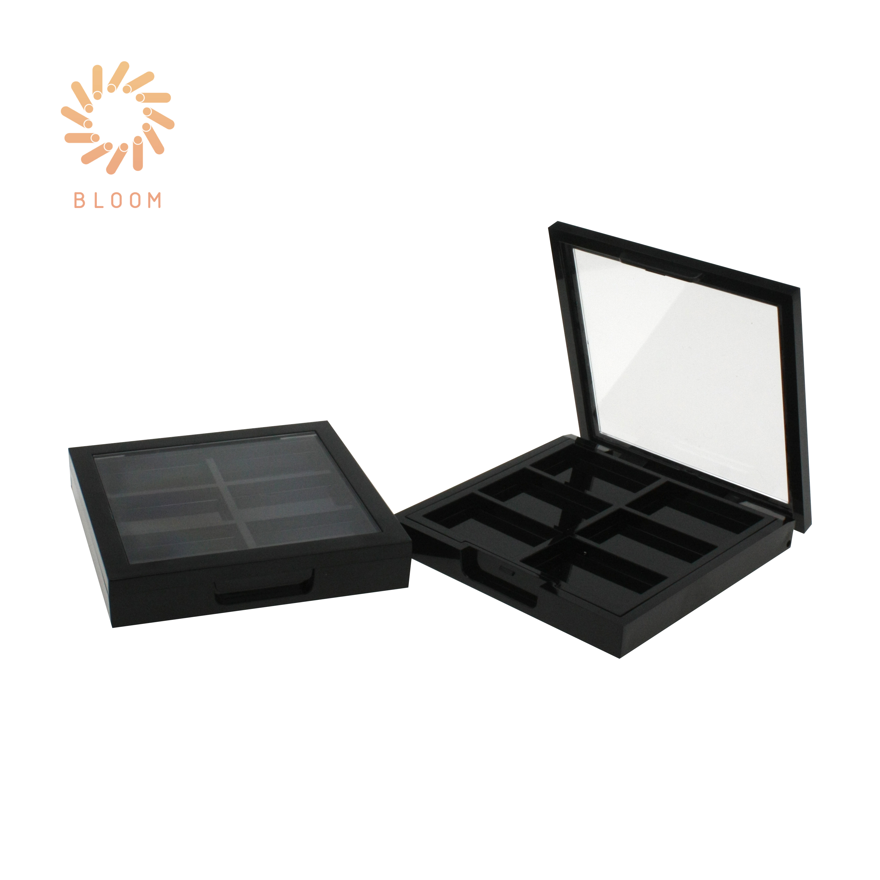 Custom Square Eye Shadow Case with 6 Blocks Recycled Materials Empty Eyeshadow Packaging
