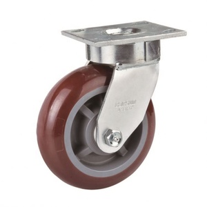 CARSUN Heavy Duty 4/5/6/8 Zoll PU-Rad rollen Lock Industrial Caster Rigid Swivel Style Gummis tahl Aluminium Kugellager OEM - Product Image 6