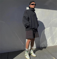 Nouveau Sweat-shirt à Capuche Zippé Homme 2026 OEM Personnalisé avec Logo, Demi-Zip 1/4, Sportswear Urbain Lourd